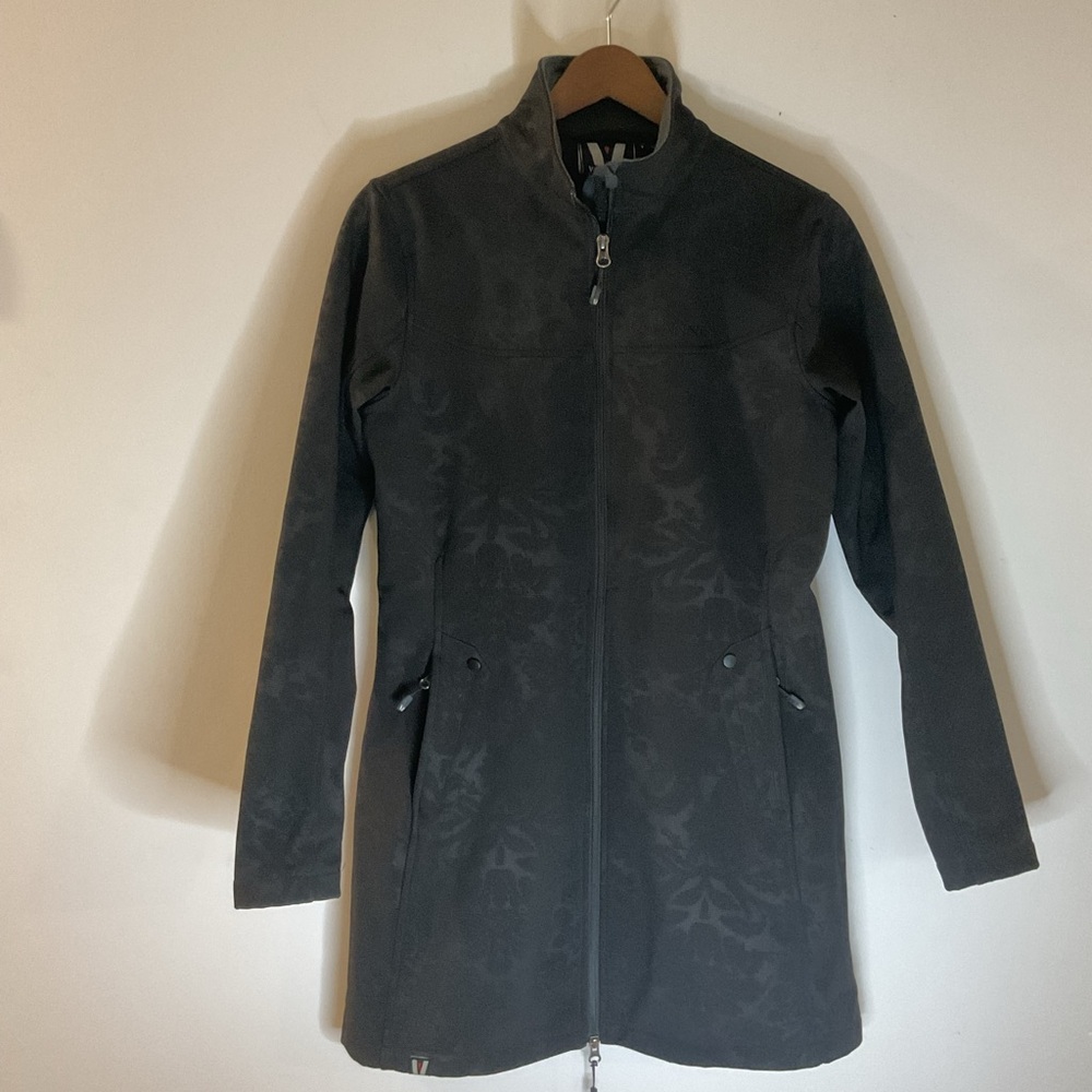 Vuarnet Black Floral Rain Coat Micro Fleece Lined Interior